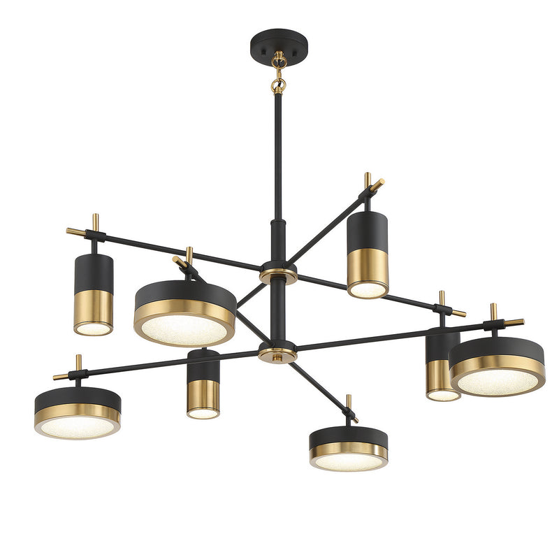 LED Chandelier<br /><span style="color:#4AB0CE;">Entrega: 4-10 dias en USA</span><br /><span style="color:#4AB0CE;font-size:60%;">PREGUNTE POR ENTREGA EN PANAMA</span><br />Collection: Ashor<br />Finish: Matte Black with Warm Brass Accents