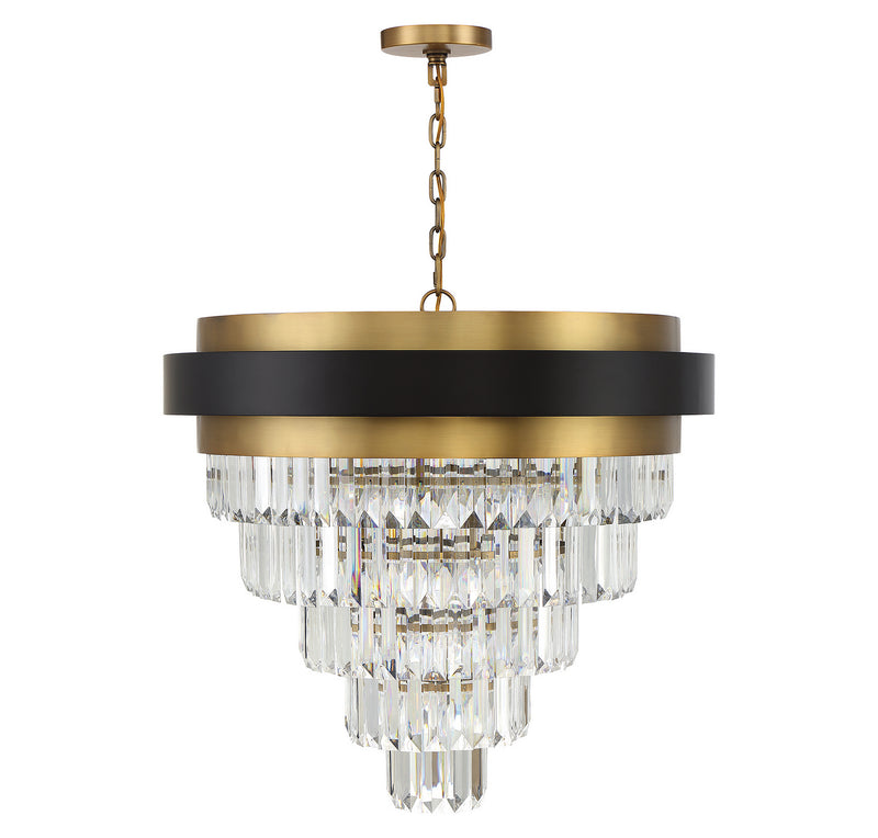 Nine Light Chandelier<br /><span style="color:#4AB0CE;">Entrega: 4-10 dias en USA</span><br /><span style="color:#4AB0CE;font-size:60%;">PREGUNTE POR ENTREGA EN PANAMA</span><br />Collection: Marquise<br />Finish: Matte Black with Warm Brass Accents