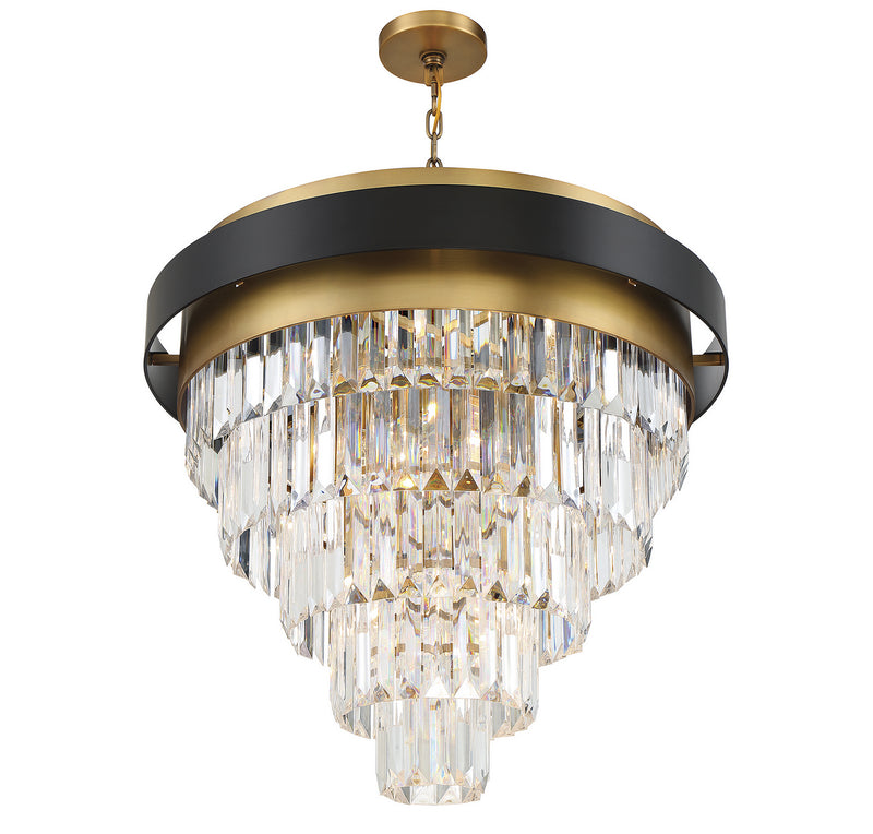 Savoy House - 1-1668-9-143 - Nine Light Chandelier - Marquise - Matte Black with Warm Brass Accents