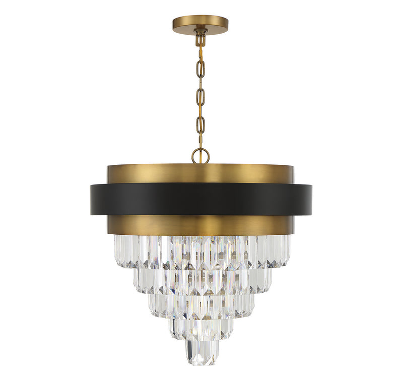 Four Light Chandelier<br /><span style="color:#4AB0CE;">Entrega: 3-4 semanas en USA</span><br /><span style="color:#4AB0CE;font-size:60%;">PREGUNTE POR ENTREGA EN PANAMA</span><br />Collection: Marquise<br />Finish: Matte Black with Warm Brass Accents