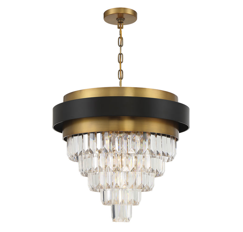 Four Light Chandelier<br /><span style="color:#4AB0CE;">Entrega: 3-4 semanas en USA</span><br /><span style="color:#4AB0CE;font-size:60%;">PREGUNTE POR ENTREGA EN PANAMA</span><br />Collection: Marquise<br />Finish: Matte Black with Warm Brass Accents