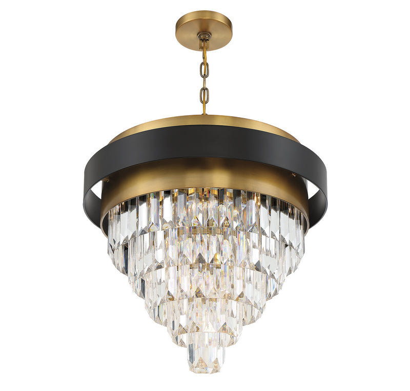 Four Light Chandelier<br /><span style="color:#4AB0CE;">Entrega: 4-10 dias en USA</span><br /><span style="color:#4AB0CE;font-size:60%;">PREGUNTE POR ENTREGA EN PANAMA</span><br />Collection: Marquise<br />Finish: Matte Black with Warm Brass Accents