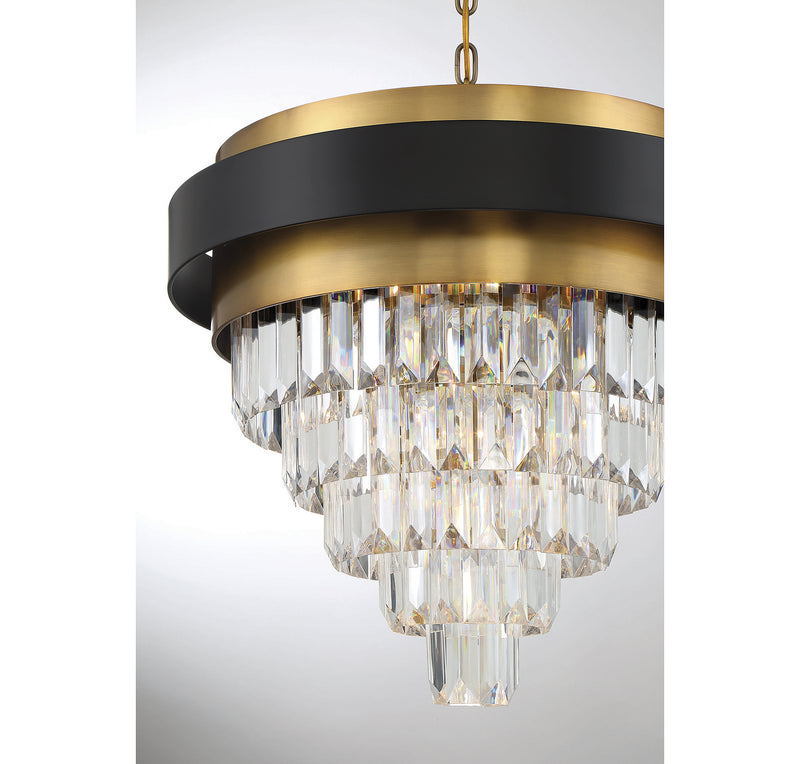 Savoy House - 1-1669-4-143 - Four Light Chandelier - Marquise - Matte Black with Warm Brass Accents