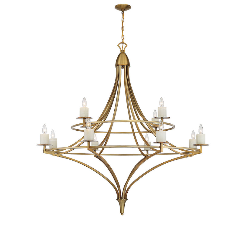 12 Light Chandelier<br /><span style="color:#4AB0CE;">Entrega: 4-10 dias en USA</span><br /><span style="color:#4AB0CE;font-size:60%;">PREGUNTE POR ENTREGA EN PANAMA</span><br />Collection: Director<br />Finish: Warm Brass