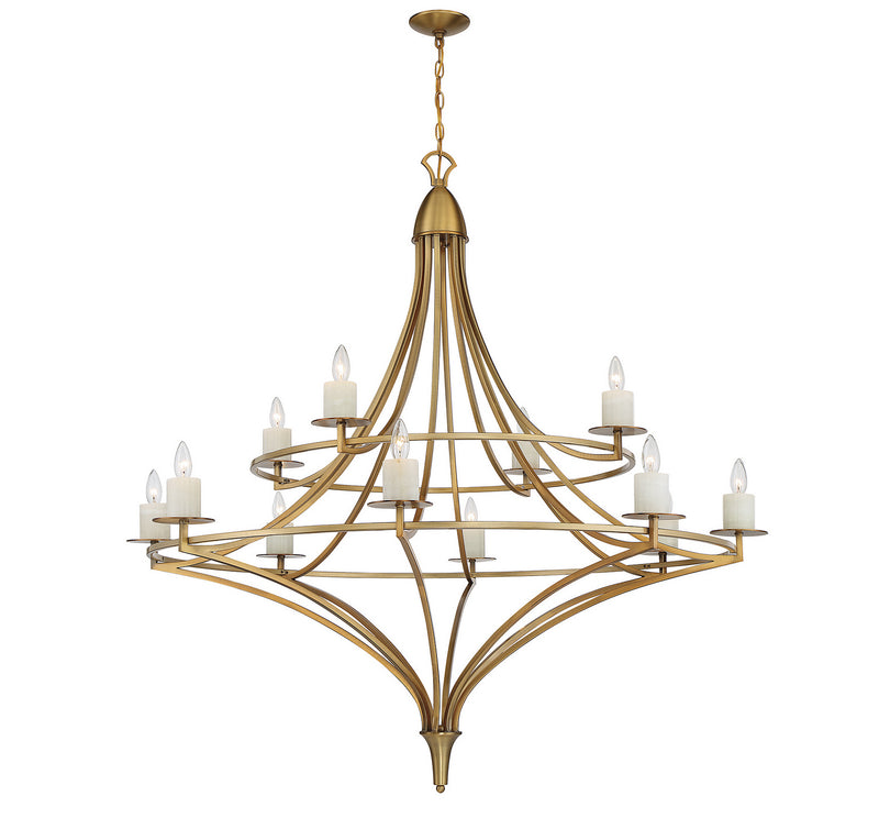 12 Light Chandelier<br /><span style="color:#4AB0CE;">Entrega: 4-10 dias en USA</span><br /><span style="color:#4AB0CE;font-size:60%;">PREGUNTE POR ENTREGA EN PANAMA</span><br />Collection: Director<br />Finish: Warm Brass