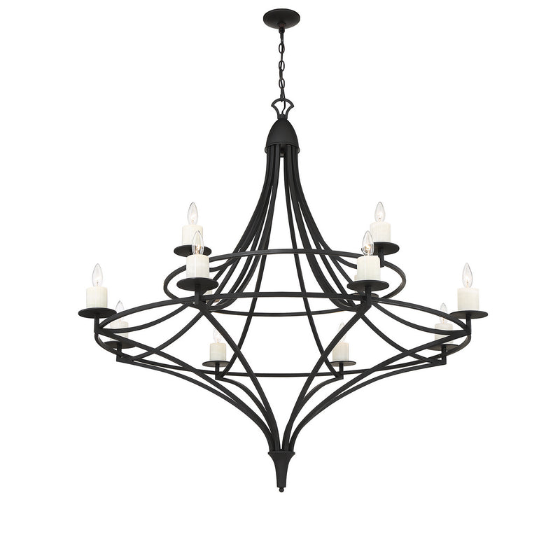 12 Light Chandelier<br /><span style="color:#4AB0CE;">Entrega: 4-10 dias en USA</span><br /><span style="color:#4AB0CE;font-size:60%;">PREGUNTE POR ENTREGA EN PANAMA</span><br />Collection: Director<br />Finish: Matte Black