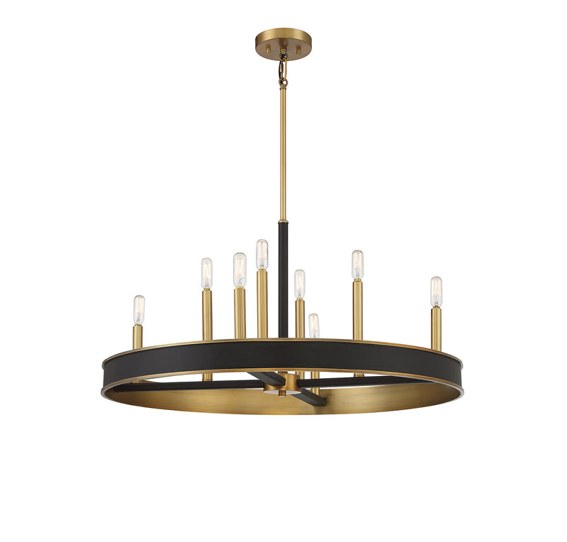 Eight Light Chandelier<br /><span style="color:#4AB0CE;">Entrega: 4-10 dias en USA</span><br /><span style="color:#4AB0CE;font-size:60%;">PREGUNTE POR ENTREGA EN PANAMA</span><br />Collection: Chaucer<br />Finish: Warm Brass