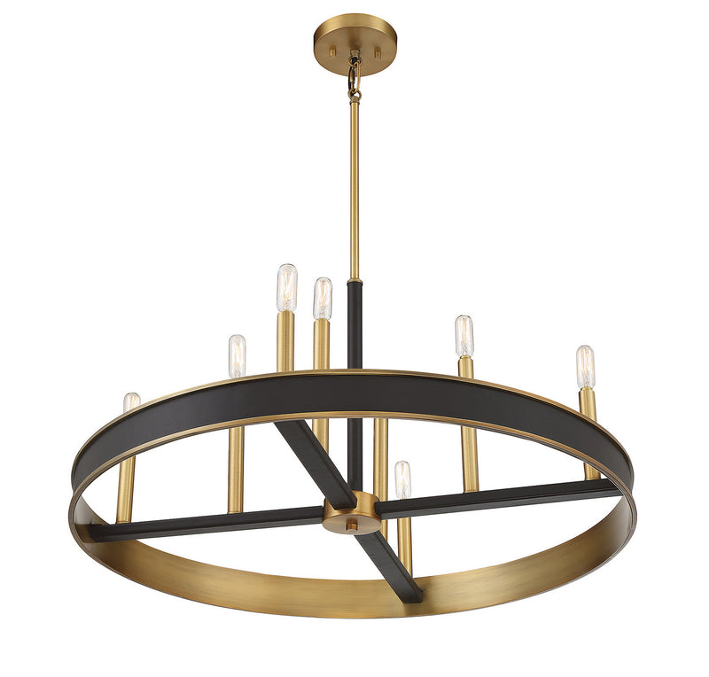 Eight Light Chandelier<br /><span style="color:#4AB0CE;">Entrega: 4-10 dias en USA</span><br /><span style="color:#4AB0CE;font-size:60%;">PREGUNTE POR ENTREGA EN PANAMA</span><br />Collection: Chaucer<br />Finish: Warm Brass