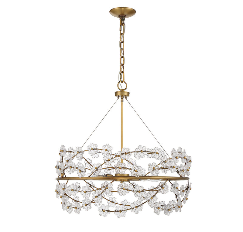 Five Light Chandelier<br /><span style="color:#4AB0CE;">Entrega: 4-10 dias en USA</span><br /><span style="color:#4AB0CE;font-size:60%;">PREGUNTE POR ENTREGA EN PANAMA</span><br />Collection: Camille<br />Finish: Warm Brass