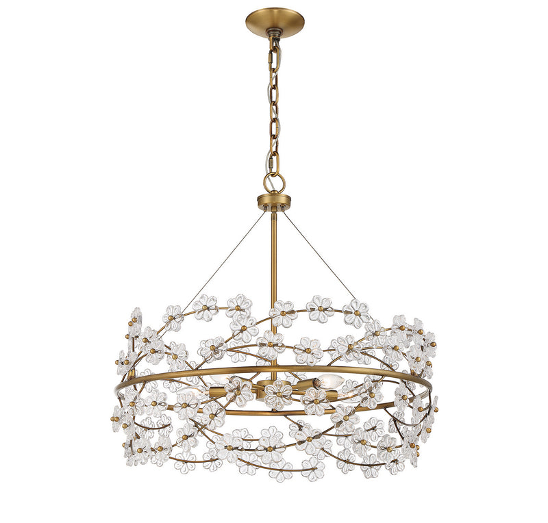 Five Light Chandelier<br /><span style="color:#4AB0CE;">Entrega: 4-10 dias en USA</span><br /><span style="color:#4AB0CE;font-size:60%;">PREGUNTE POR ENTREGA EN PANAMA</span><br />Collection: Camille<br />Finish: Warm Brass