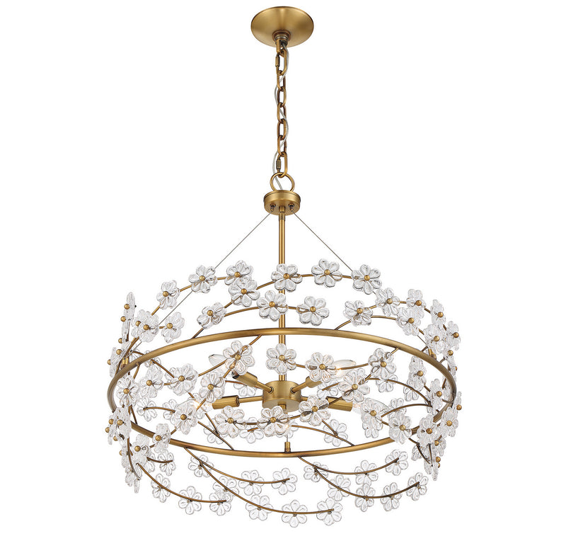 Five Light Chandelier<br /><span style="color:#4AB0CE;">Entrega: 4-10 dias en USA</span><br /><span style="color:#4AB0CE;font-size:60%;">PREGUNTE POR ENTREGA EN PANAMA</span><br />Collection: Camille<br />Finish: Warm Brass