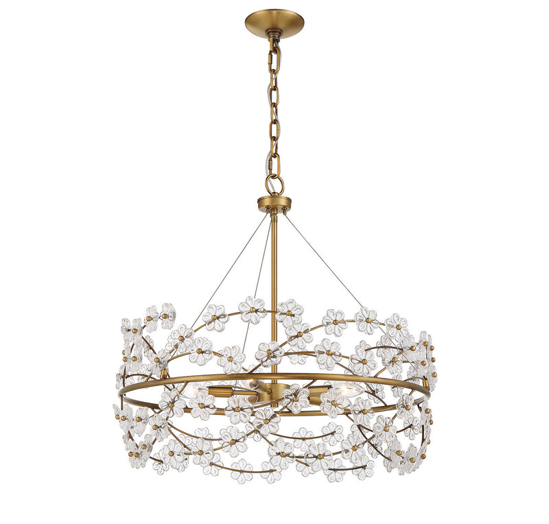 Five Light Chandelier<br /><span style="color:#4AB0CE;">Entrega: 4-10 dias en USA</span><br /><span style="color:#4AB0CE;font-size:60%;">PREGUNTE POR ENTREGA EN PANAMA</span><br />Collection: Camille<br />Finish: Warm Brass