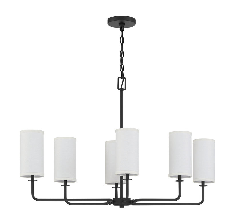 Six Light Linear Chandelier<br /><span style="color:#4AB0CE;">Entrega: 4-10 dias en USA</span><br /><span style="color:#4AB0CE;font-size:60%;">PREGUNTE POR ENTREGA EN PANAMA</span><br />Collection: Powell<br />Finish: Matte Black