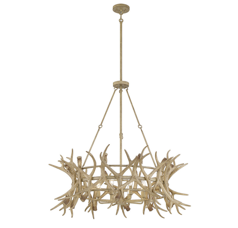 Eight Light Chandelier<br /><span style="color:#4AB0CE;">Entrega: 4-10 dias en USA</span><br /><span style="color:#4AB0CE;font-size:60%;">PREGUNTE POR ENTREGA EN PANAMA</span><br />Collection: Daniels<br />Finish: Natural Antler