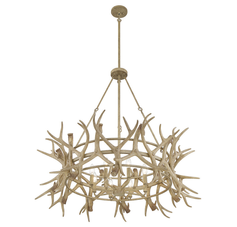 Eight Light Chandelier<br /><span style="color:#4AB0CE;">Entrega: 4-10 dias en USA</span><br /><span style="color:#4AB0CE;font-size:60%;">PREGUNTE POR ENTREGA EN PANAMA</span><br />Collection: Daniels<br />Finish: Natural Antler