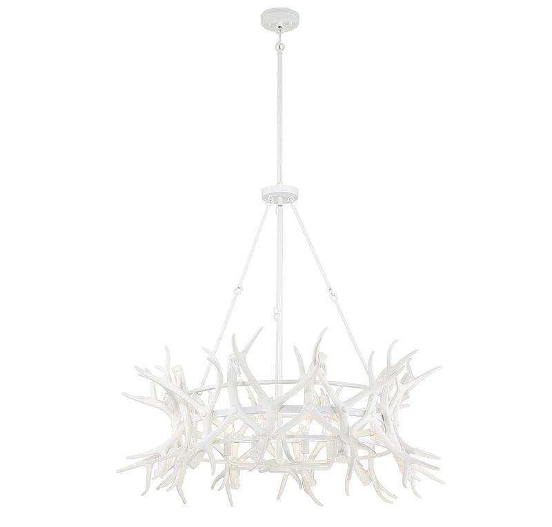 Eight Light Chandelier<br /><span style="color:#4AB0CE;">Entrega: 4-10 dias en USA</span><br /><span style="color:#4AB0CE;font-size:60%;">PREGUNTE POR ENTREGA EN PANAMA</span><br />Collection: Daniels<br />Finish: Matte White