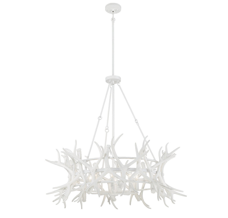 Eight Light Chandelier<br /><span style="color:#4AB0CE;">Entrega: 4-10 dias en USA</span><br /><span style="color:#4AB0CE;font-size:60%;">PREGUNTE POR ENTREGA EN PANAMA</span><br />Collection: Daniels<br />Finish: Matte White