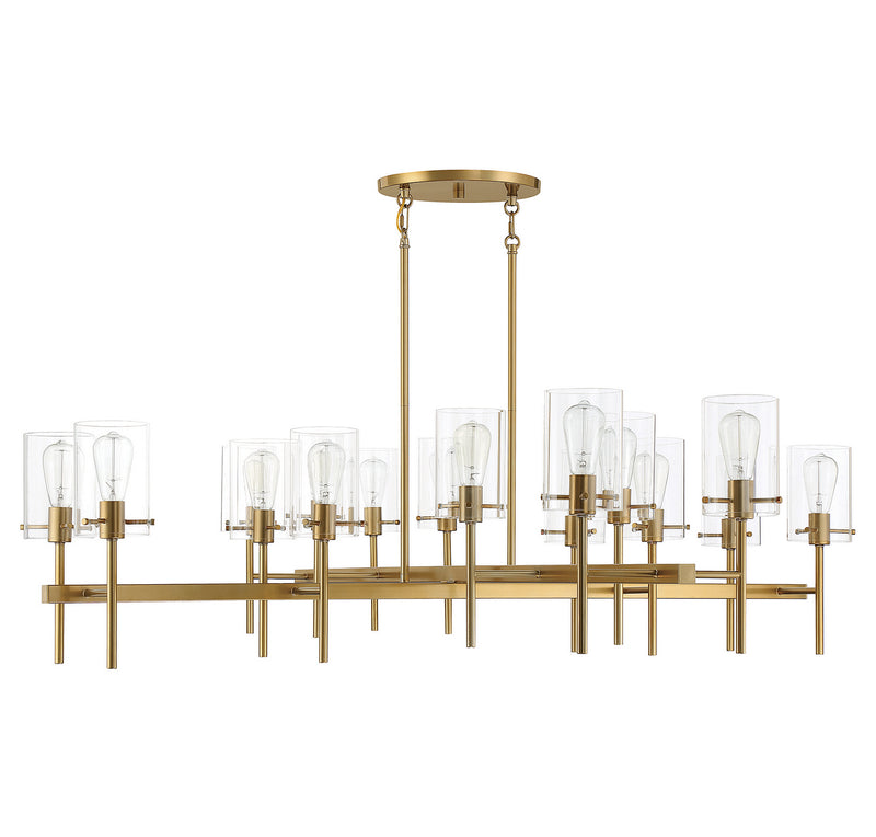 16 Light Chandelier<br /><span style="color:#4AB0CE;">Entrega: 4-10 dias en USA</span><br /><span style="color:#4AB0CE;font-size:60%;">PREGUNTE POR ENTREGA EN PANAMA</span><br />Collection: Vista<br />Finish: Burnished Brass