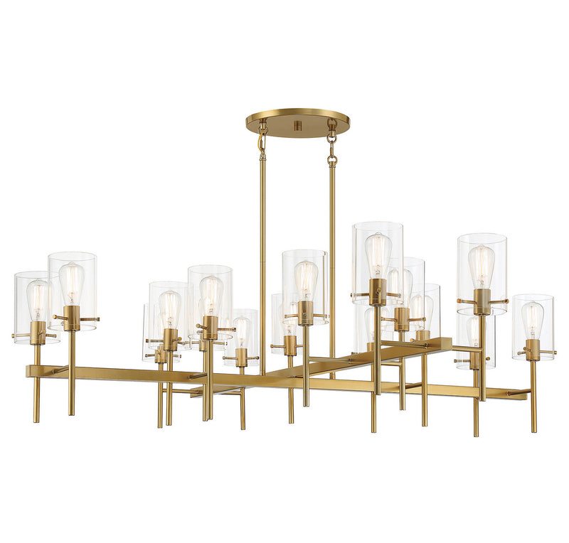 16 Light Chandelier<br /><span style="color:#4AB0CE;">Entrega: 4-10 dias en USA</span><br /><span style="color:#4AB0CE;font-size:60%;">PREGUNTE POR ENTREGA EN PANAMA</span><br />Collection: Vista<br />Finish: Burnished Brass