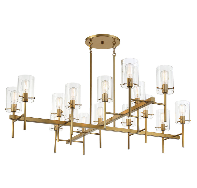 16 Light Chandelier<br /><span style="color:#4AB0CE;">Entrega: 4-10 dias en USA</span><br /><span style="color:#4AB0CE;font-size:60%;">PREGUNTE POR ENTREGA EN PANAMA</span><br />Collection: Vista<br />Finish: Burnished Brass