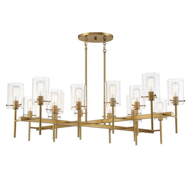 16 Light Chandelier<br /><span style="color:#4AB0CE;">Entrega: 4-10 dias en USA</span><br /><span style="color:#4AB0CE;font-size:60%;">PREGUNTE POR ENTREGA EN PANAMA</span><br />Collection: Vista<br />Finish: Burnished Brass