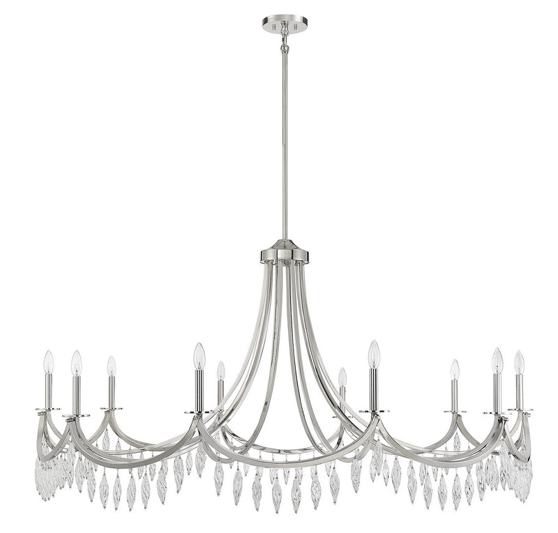 Ten Light Chandelier<br /><span style="color:#4AB0CE;">Entrega: 4-10 dias en USA</span><br /><span style="color:#4AB0CE;font-size:60%;">PREGUNTE POR ENTREGA EN PANAMA</span><br />Collection: Kameron<br />Finish: Polished Nickel