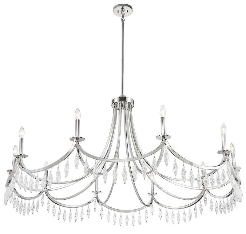 Ten Light Chandelier<br /><span style="color:#4AB0CE;">Entrega: 4-10 dias en USA</span><br /><span style="color:#4AB0CE;font-size:60%;">PREGUNTE POR ENTREGA EN PANAMA</span><br />Collection: Kameron<br />Finish: Polished Nickel