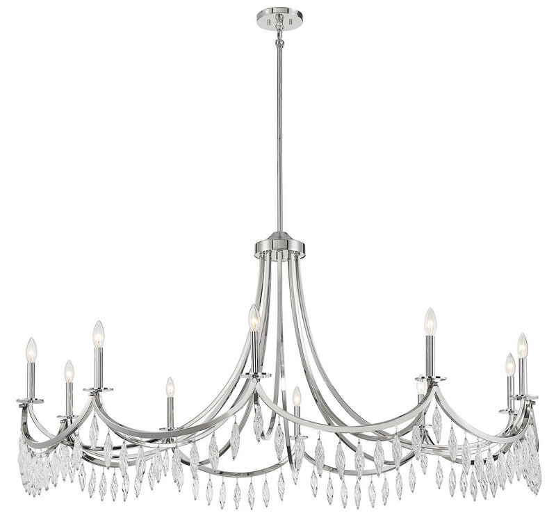 Ten Light Chandelier<br /><span style="color:#4AB0CE;">Entrega: 4-10 dias en USA</span><br /><span style="color:#4AB0CE;font-size:60%;">PREGUNTE POR ENTREGA EN PANAMA</span><br />Collection: Kameron<br />Finish: Polished Nickel