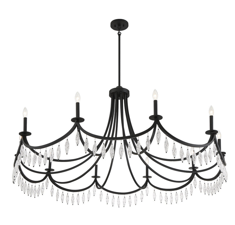 Ten Light Chandelier<br /><span style="color:#4AB0CE;">Entrega: 4-10 dias en USA</span><br /><span style="color:#4AB0CE;font-size:60%;">PREGUNTE POR ENTREGA EN PANAMA</span><br />Collection: Kameron<br />Finish: Matte Black