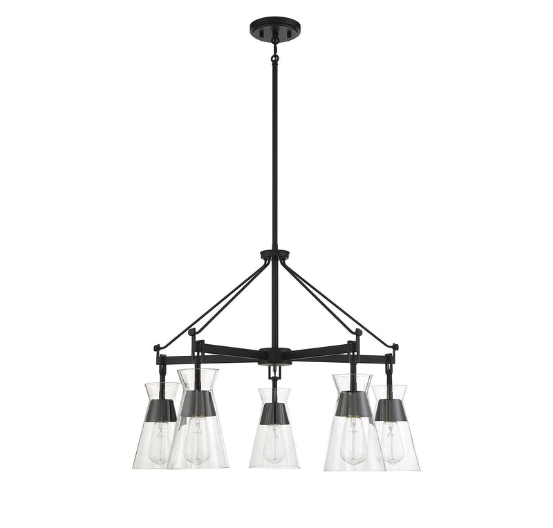 Five Light Chandelier<br /><span style="color:#4AB0CE;">Entrega: 4-10 dias en USA</span><br /><span style="color:#4AB0CE;font-size:60%;">PREGUNTE POR ENTREGA EN PANAMA</span><br />Collection: Lakewood<br />Finish: Matte Black