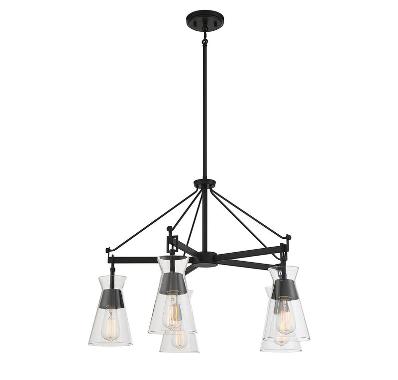 Savoy House - 1-1832-5-89 - Five Light Chandelier - Lakewood - Matte Black