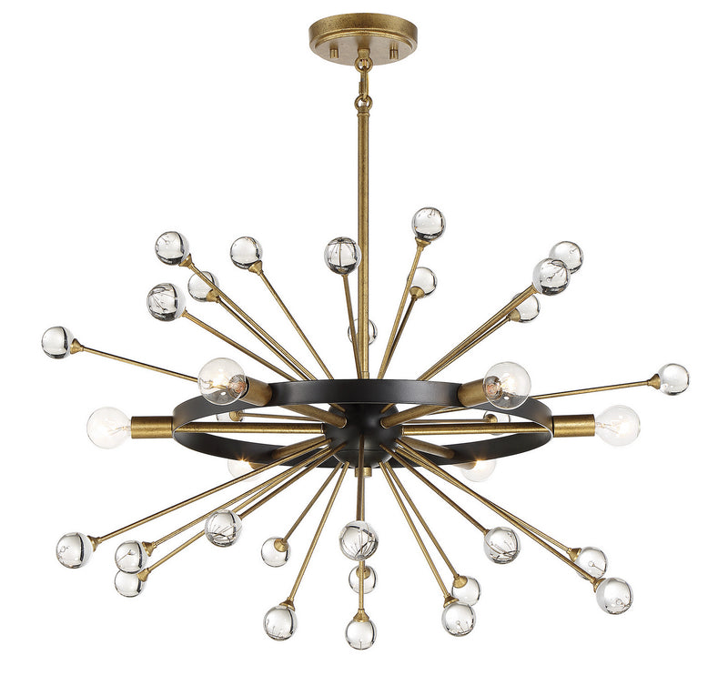 Six Light Chandelier<br /><span style="color:#4AB0CE;">Entrega: 4-10 dias en USA</span><br /><span style="color:#4AB0CE;font-size:60%;">PREGUNTE POR ENTREGA EN PANAMA</span><br />Collection: Ariel<br />Finish: Como Black with Gold