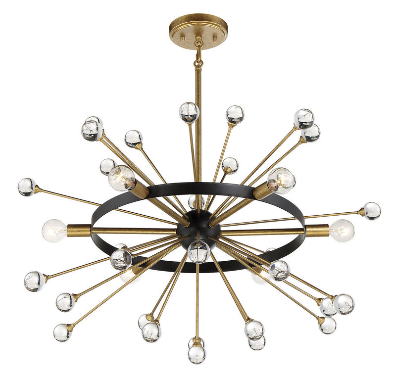 Six Light Chandelier<br /><span style="color:#4AB0CE;">Entrega: 4-10 dias en USA</span><br /><span style="color:#4AB0CE;font-size:60%;">PREGUNTE POR ENTREGA EN PANAMA</span><br />Collection: Ariel<br />Finish: Como Black with Gold