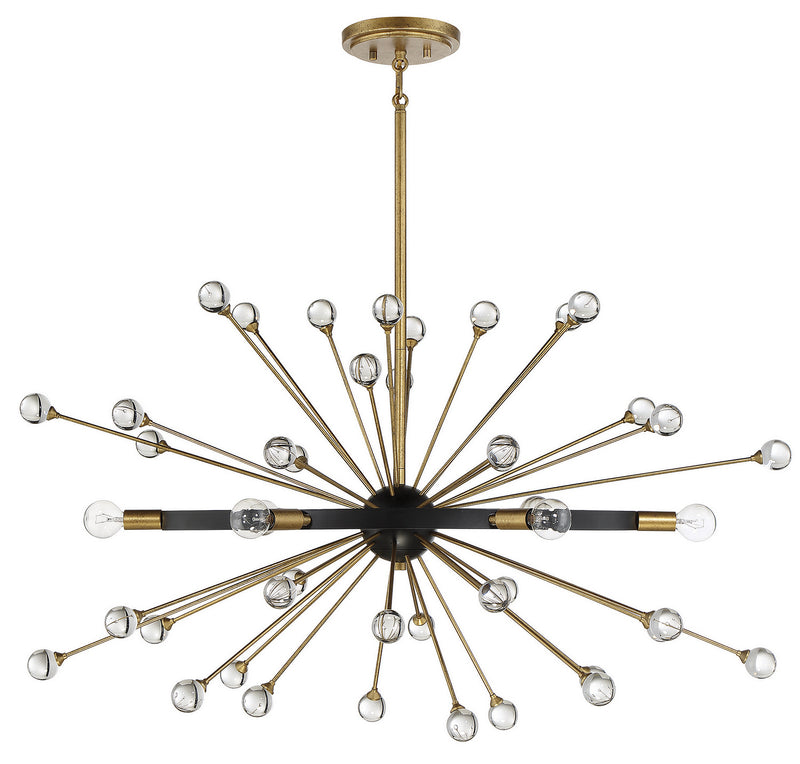 Six Light Chandelier<br /><span style="color:#4AB0CE;">Entrega: 2-3 semanas en USA</span><br /><span style="color:#4AB0CE;font-size:60%;">PREGUNTE POR ENTREGA EN PANAMA</span><br />Collection: Ariel<br />Finish: Como Black with Gold