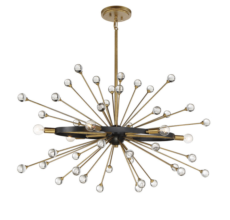 Six Light Chandelier<br /><span style="color:#4AB0CE;">Entrega: 2-3 semanas en USA</span><br /><span style="color:#4AB0CE;font-size:60%;">PREGUNTE POR ENTREGA EN PANAMA</span><br />Collection: Ariel<br />Finish: Como Black with Gold