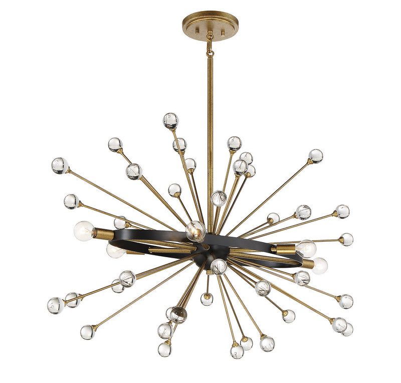 Six Light Chandelier<br /><span style="color:#4AB0CE;">Entrega: 2-3 semanas en USA</span><br /><span style="color:#4AB0CE;font-size:60%;">PREGUNTE POR ENTREGA EN PANAMA</span><br />Collection: Ariel<br />Finish: Como Black with Gold