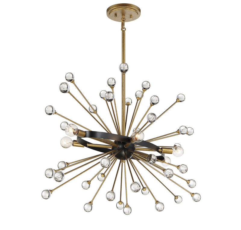 Six Light Chandelier<br /><span style="color:#4AB0CE;">Entrega: 2-3 semanas en USA</span><br /><span style="color:#4AB0CE;font-size:60%;">PREGUNTE POR ENTREGA EN PANAMA</span><br />Collection: Ariel<br />Finish: Como Black with Gold