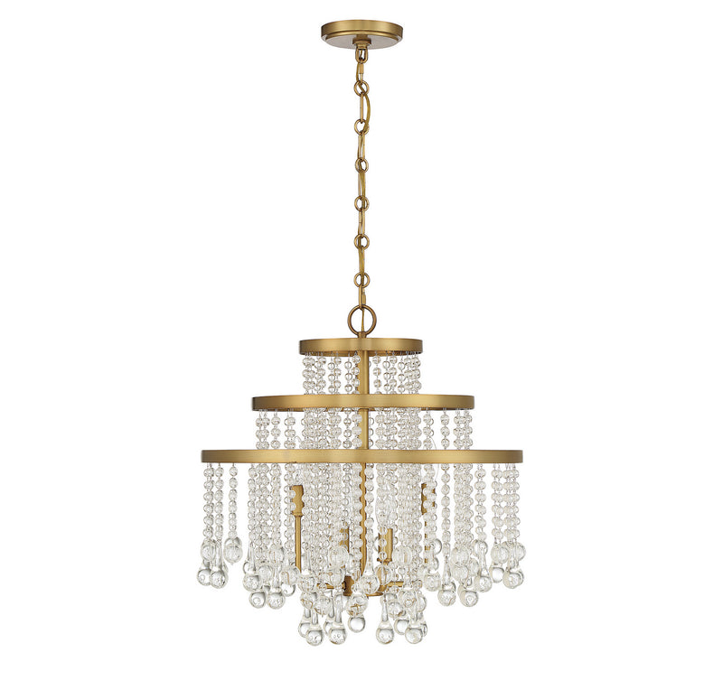 Four Light Chandelier<br /><span style="color:#4AB0CE;">Entrega: 4-10 dias en USA</span><br /><span style="color:#4AB0CE;font-size:60%;">PREGUNTE POR ENTREGA EN PANAMA</span><br />Collection: Luna<br />Finish: Warm Brass