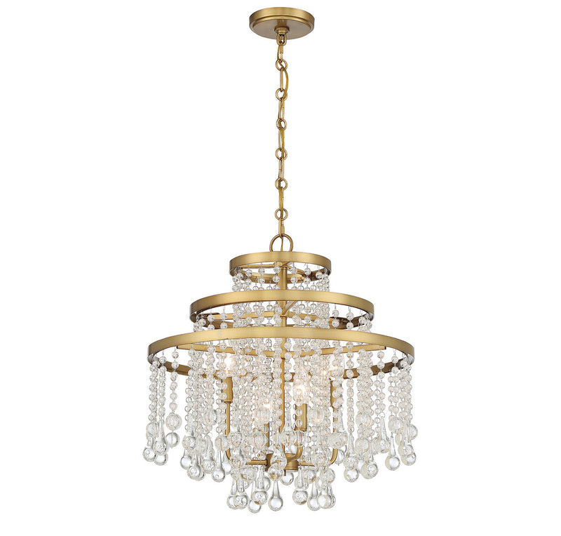 Four Light Chandelier<br /><span style="color:#4AB0CE;">Entrega: 4-10 dias en USA</span><br /><span style="color:#4AB0CE;font-size:60%;">PREGUNTE POR ENTREGA EN PANAMA</span><br />Collection: Luna<br />Finish: Warm Brass