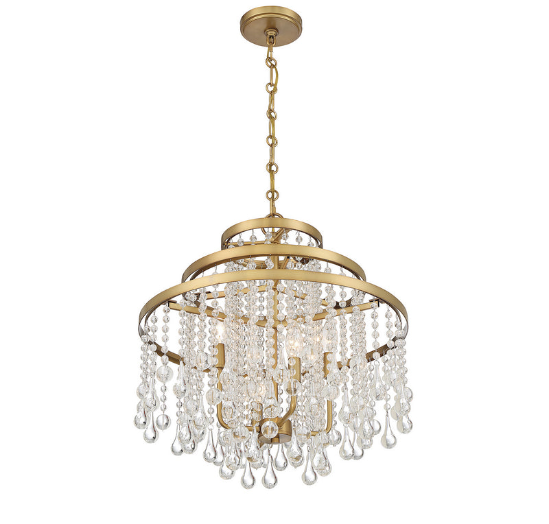 Four Light Chandelier<br /><span style="color:#4AB0CE;">Entrega: 4-10 dias en USA</span><br /><span style="color:#4AB0CE;font-size:60%;">PREGUNTE POR ENTREGA EN PANAMA</span><br />Collection: Luna<br />Finish: Warm Brass