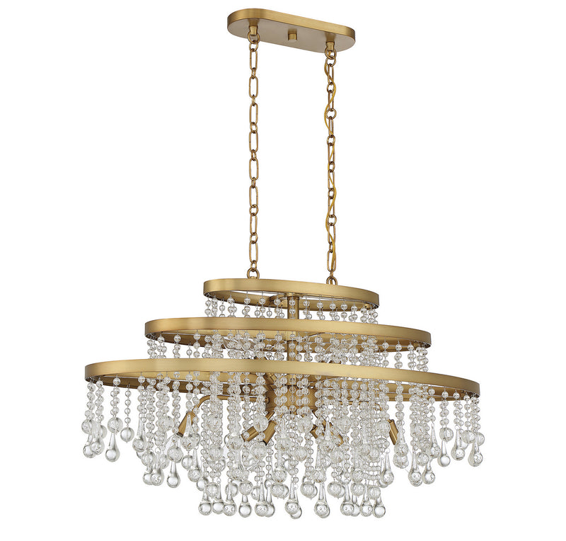 Ten Light Chandelier<br /><span style="color:#4AB0CE;">Entrega: 4-10 dias en USA</span><br /><span style="color:#4AB0CE;font-size:60%;">PREGUNTE POR ENTREGA EN PANAMA</span><br />Collection: Luna<br />Finish: Warm Brass