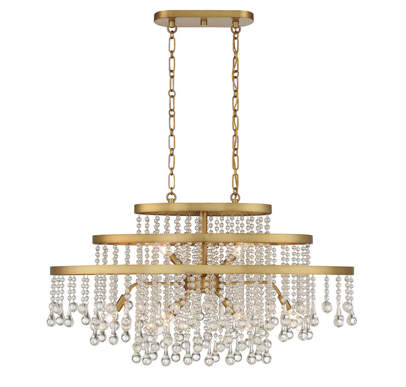 Ten Light Chandelier<br /><span style="color:#4AB0CE;">Entrega: 4-10 dias en USA</span><br /><span style="color:#4AB0CE;font-size:60%;">PREGUNTE POR ENTREGA EN PANAMA</span><br />Collection: Luna<br />Finish: Warm Brass