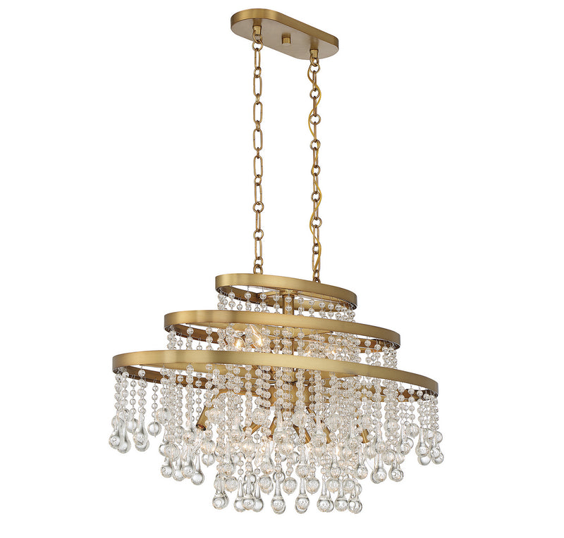 Ten Light Chandelier<br /><span style="color:#4AB0CE;">Entrega: 4-10 dias en USA</span><br /><span style="color:#4AB0CE;font-size:60%;">PREGUNTE POR ENTREGA EN PANAMA</span><br />Collection: Luna<br />Finish: Warm Brass