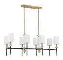 Eight Light Linear Chandelier<br /><span style="color:#4AB0CE;">Entrega: 4-10 dias en USA</span><br /><span style="color:#4AB0CE;font-size:60%;">PREGUNTE POR ENTREGA EN PANAMA</span><br />Collection: Tivoli<br />Finish: Matte Black with Warm Brass Accents