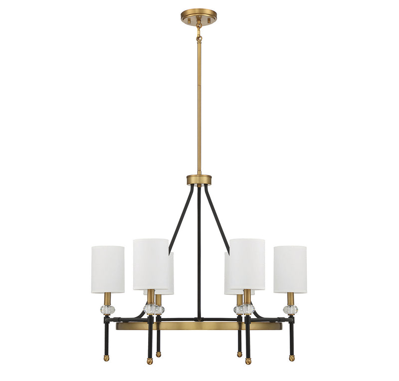 Six Light Chandelier<br /><span style="color:#4AB0CE;">Entrega: 4-10 dias en USA</span><br /><span style="color:#4AB0CE;font-size:60%;">PREGUNTE POR ENTREGA EN PANAMA</span><br />Collection: Tivoli<br />Finish: Matte Black with Warm Brass Accents