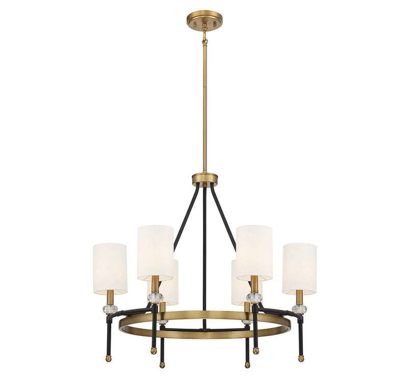 Six Light Chandelier<br /><span style="color:#4AB0CE;">Entrega: 4-10 dias en USA</span><br /><span style="color:#4AB0CE;font-size:60%;">PREGUNTE POR ENTREGA EN PANAMA</span><br />Collection: Tivoli<br />Finish: Matte Black with Warm Brass Accents