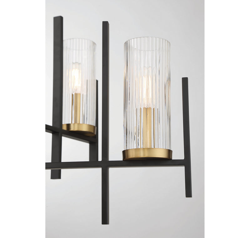 Savoy House - 1-1906-6-143 - Six Light Chandelier - Midland - Matte Black with Warm Brass Accents