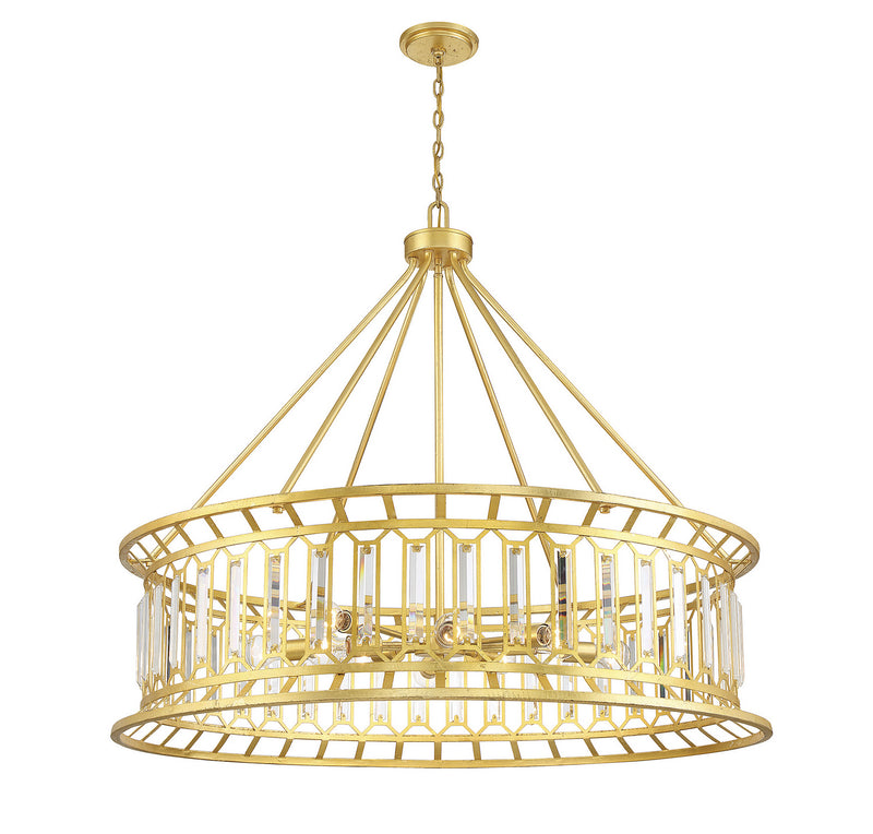 Ten Light Chandelier<br /><span style="color:#4AB0CE;">Entrega: 4-10 dias en USA</span><br /><span style="color:#4AB0CE;font-size:60%;">PREGUNTE POR ENTREGA EN PANAMA</span><br />Collection: Daintree<br />Finish: True Gold