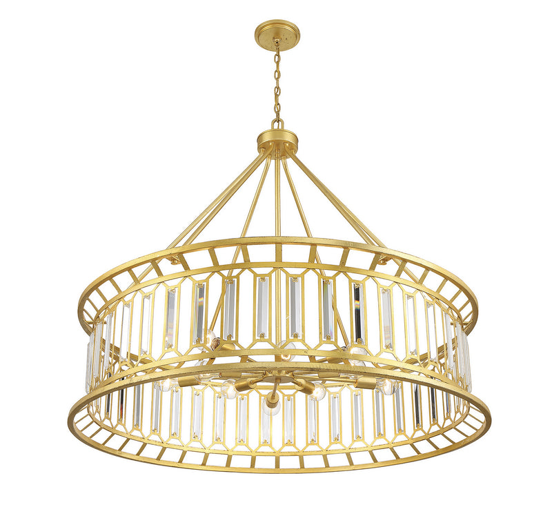 Ten Light Chandelier<br /><span style="color:#4AB0CE;">Entrega: 4-10 dias en USA</span><br /><span style="color:#4AB0CE;font-size:60%;">PREGUNTE POR ENTREGA EN PANAMA</span><br />Collection: Daintree<br />Finish: True Gold