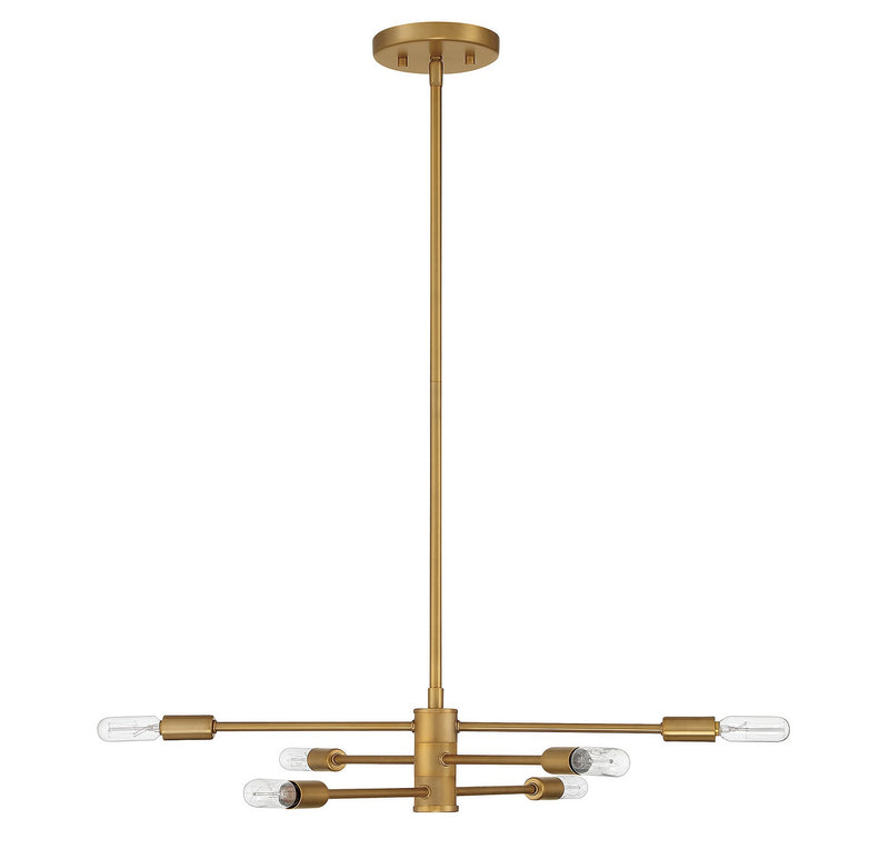 Six Light Chandelier<br /><span style="color:#4AB0CE;">Entrega: 4-10 dias en USA</span><br /><span style="color:#4AB0CE;font-size:60%;">PREGUNTE POR ENTREGA EN PANAMA</span><br />Collection: Lyrique<br />Finish: Warm Brass